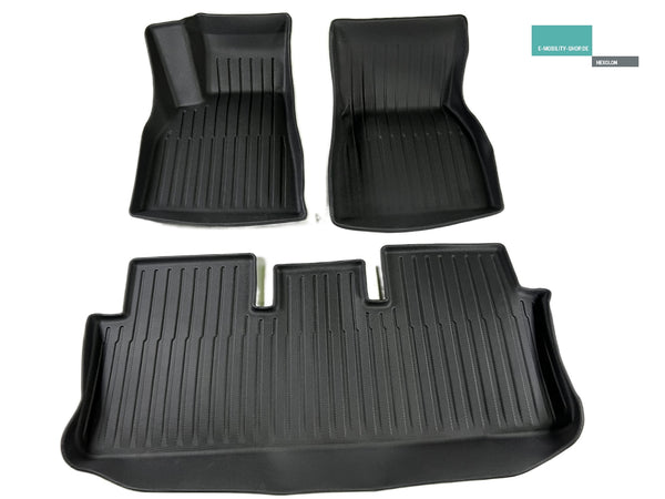 Juego completo de alfombrillas para todo tipo de clima Tesla Model S - 5 piezas, alfombrillas de goma a partir de 2023