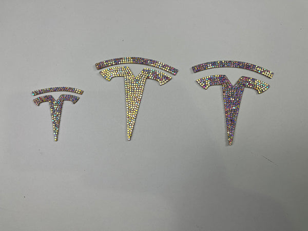 Juego de 3 calcomanías con diamantes Tesla Model 3 T-Logo