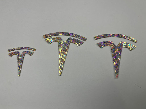 Juego de 3 calcomanías con diamantes Tesla Model 3 T-Logo