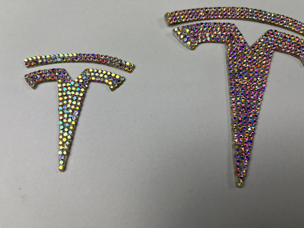 Juego de 3 calcomanías con diamantes Tesla Model 3 T-Logo