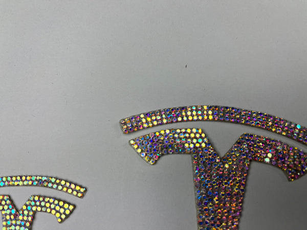 Juego de 3 calcomanías con diamantes Tesla Model 3 T-Logo