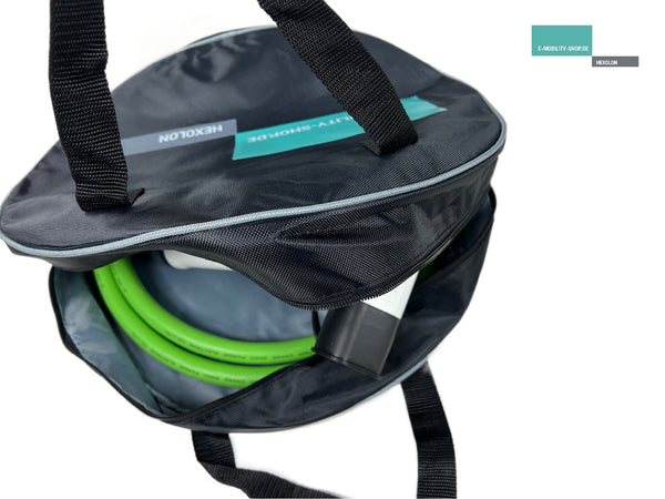 Type 2 charging cable bag round with logo - E-Mobility Shop