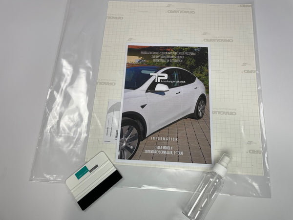 Película protectora Tesla Model Y - juego de 2, umbrales traseros - Película protectora de pintura PPF