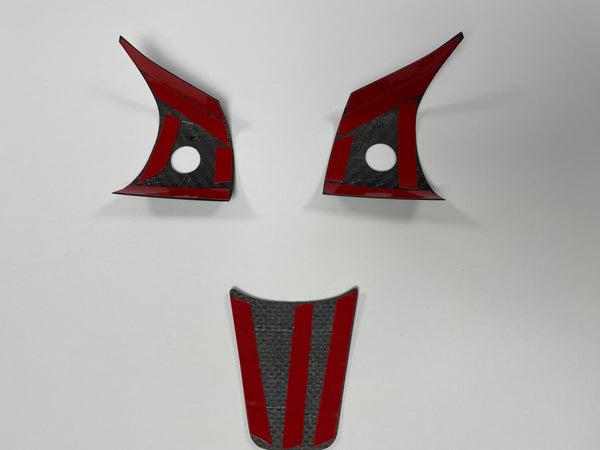 Tesla Model 3 e Y - Funda para volante de carbono real - Juego de 3 piezas