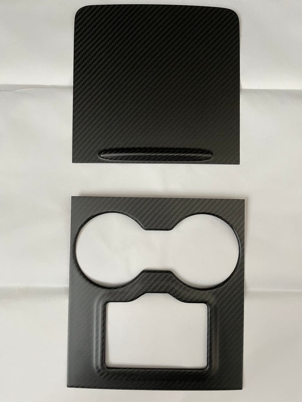 Tesla Model 3 e Y: cubierta de la consola central de carbono auténtico con ranura para tarjeta de acceso en MATE