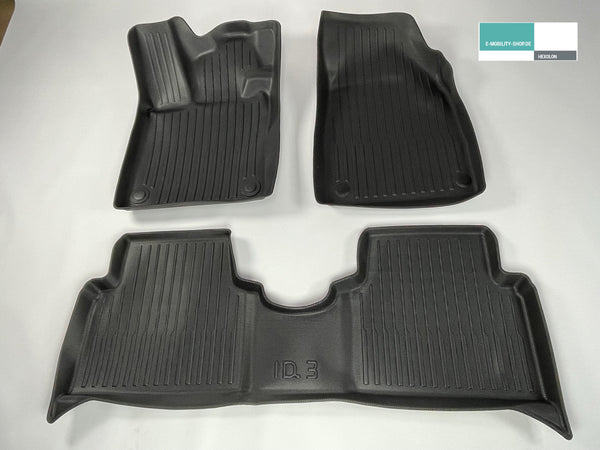 VW ID.3 floor mat set - 3 pieces - waterproof all-weather mats - rubber mats