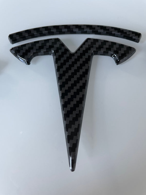 T-Logo set for front, rear and steering wheel for Model 3 - caps