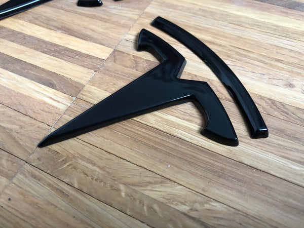 T-Logo set for front, rear and steering wheel for Model Y - caps