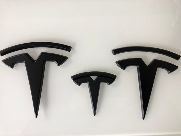 T-Logo set for front, rear and steering wheel for Model 3 - caps