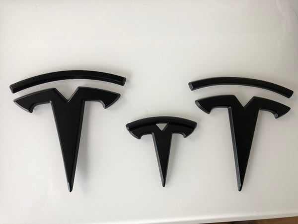 T-Logo set for front, rear and steering wheel for Model 3 - caps