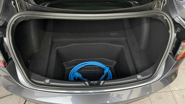 Tesla Model 3 Cable Compartment Mat - All Weather Mat - Stripe Design (M3 2021-2023)
